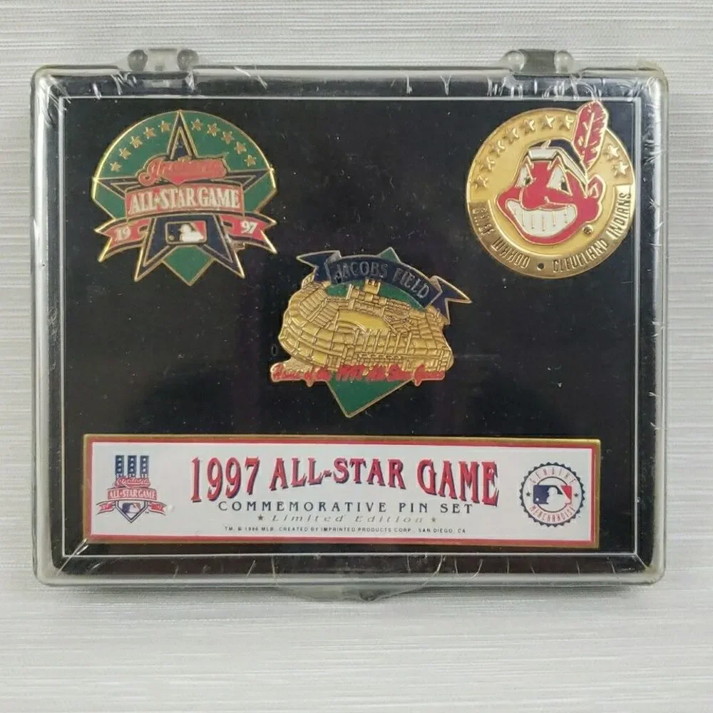 Cleveland Indians 1997 All Star Commemorative Pins 3 Pc Set MLB Jacob's Field